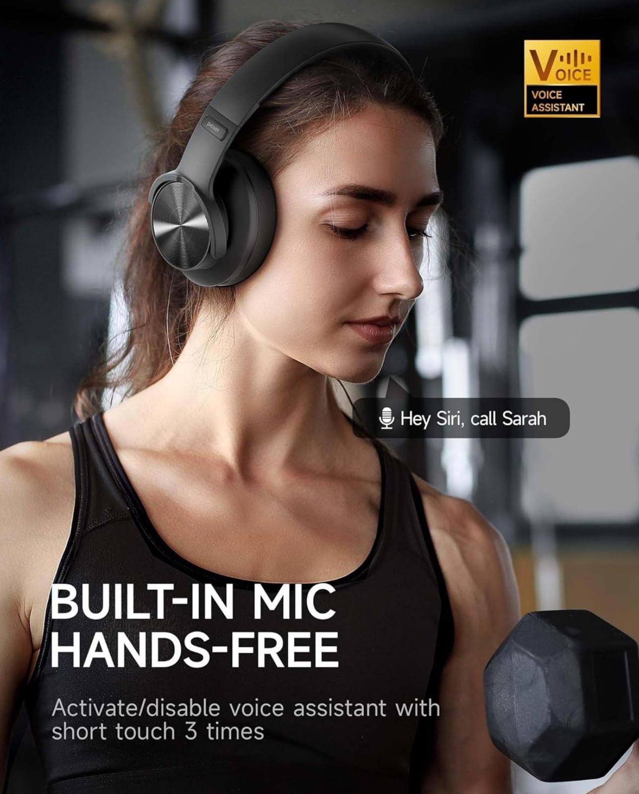 (NEW, MSRP 49.99) BT Headphones – 20H Playtime, 3 EQ Modes, Low Latency Over-Ear