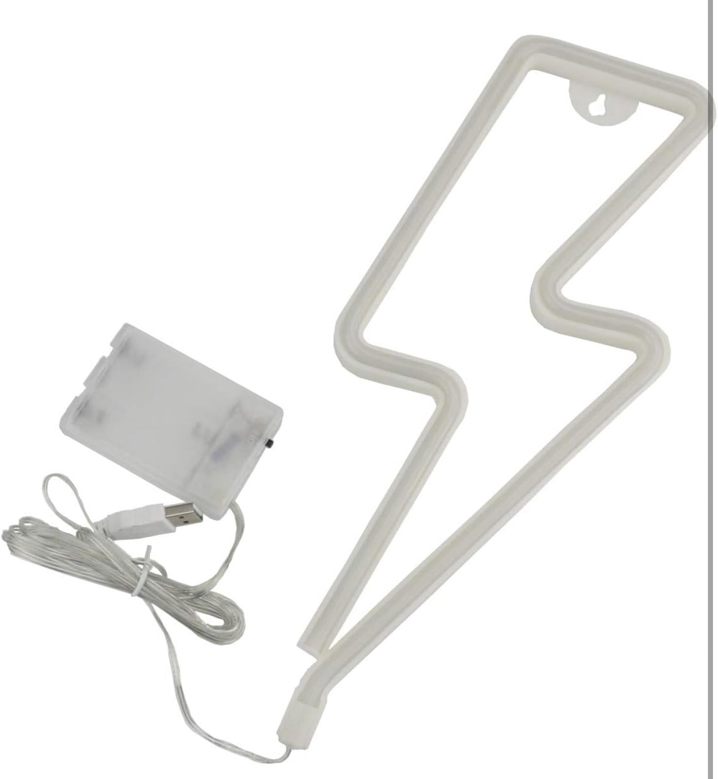 (MSRP $24.99) Sunnyglade LED Neon Lightning Sign –USB/Battery Powered Wall Decor