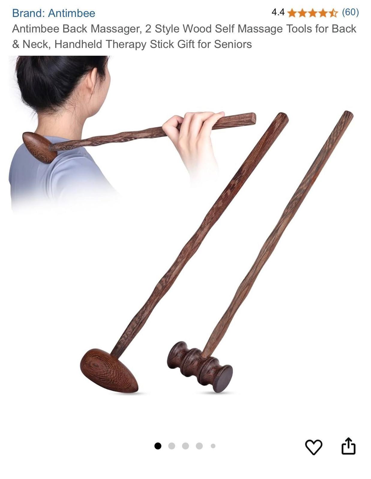 (NEW MSRP 39.95) Back Massager, 2 Style Wood Self Massage Tools for Back Neck