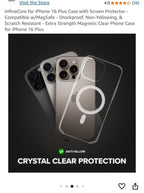 (NEW, MSRP $14.95) iPhone 16 PRO case (Transparent)