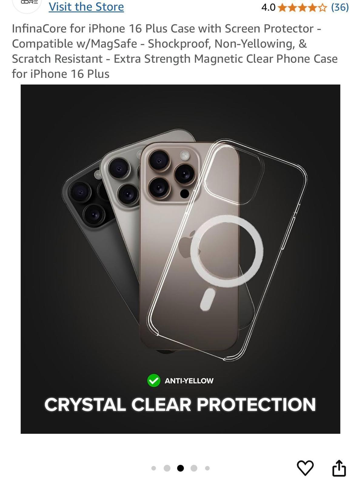 (NEW, MSRP $14.95) iPhone 16 PRO case (Transparent)