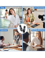 (NEW MSRP $29.95) 2-Pack Wireless Lavalier Mics w/Charging Case-iPhone & Android