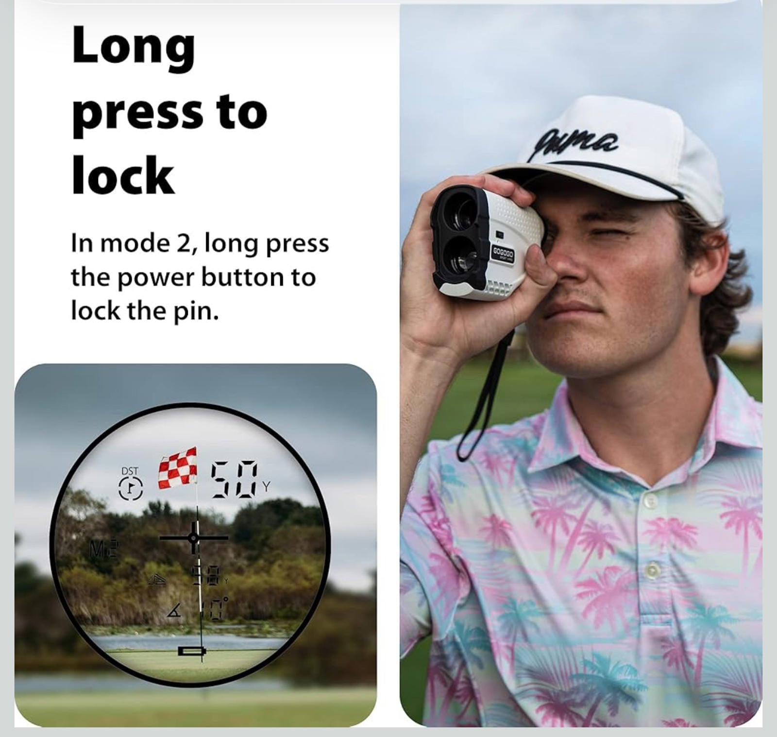 (MSRP $79.99)Gogogo Sport Vpro GS24 Golf & Hunting Laser Rangefinder, 7× 1200 yd