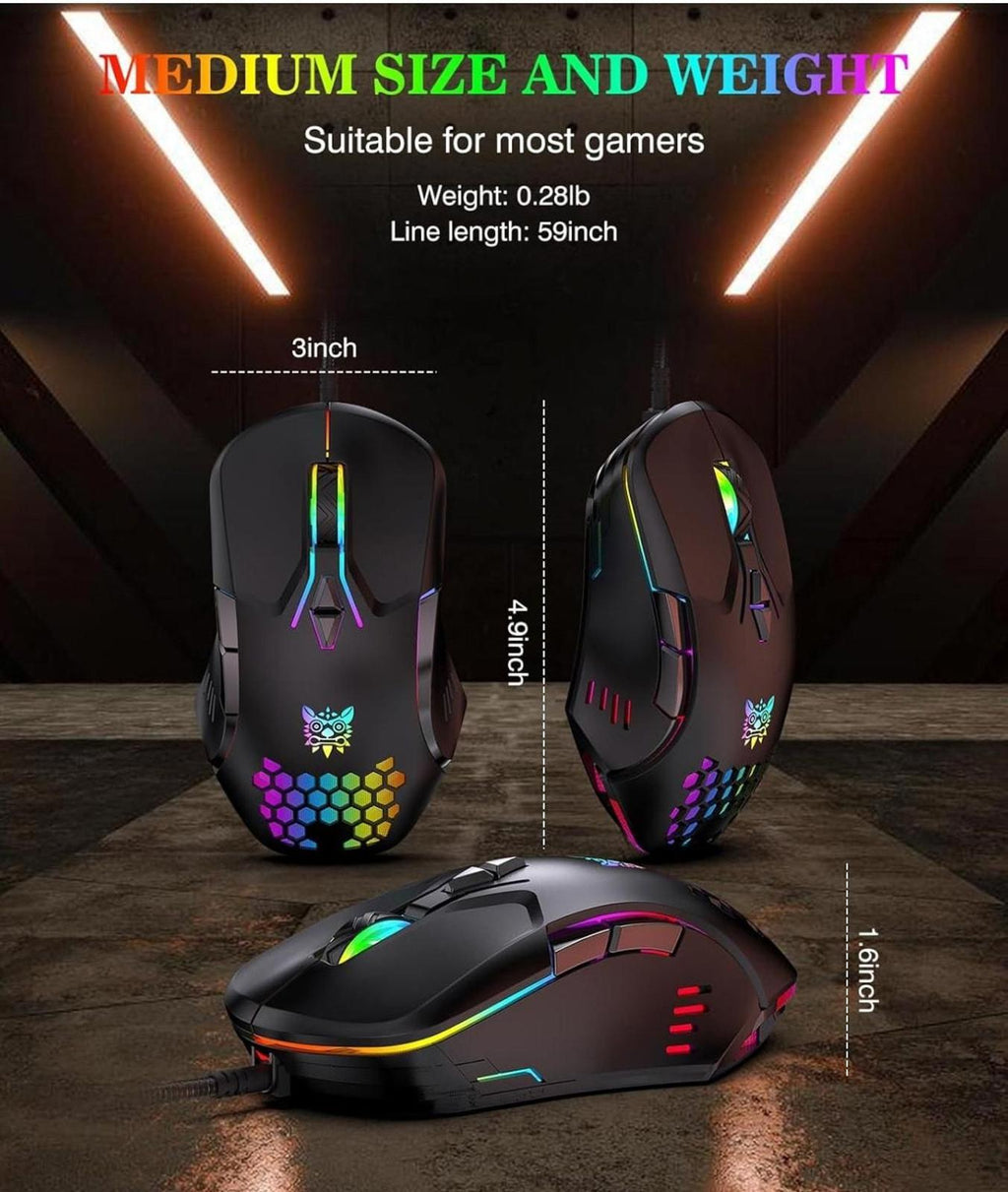 (MSRP $19.99) CW902 RGB Gaming Mouse – 7 Buttons, High/Variable DPI