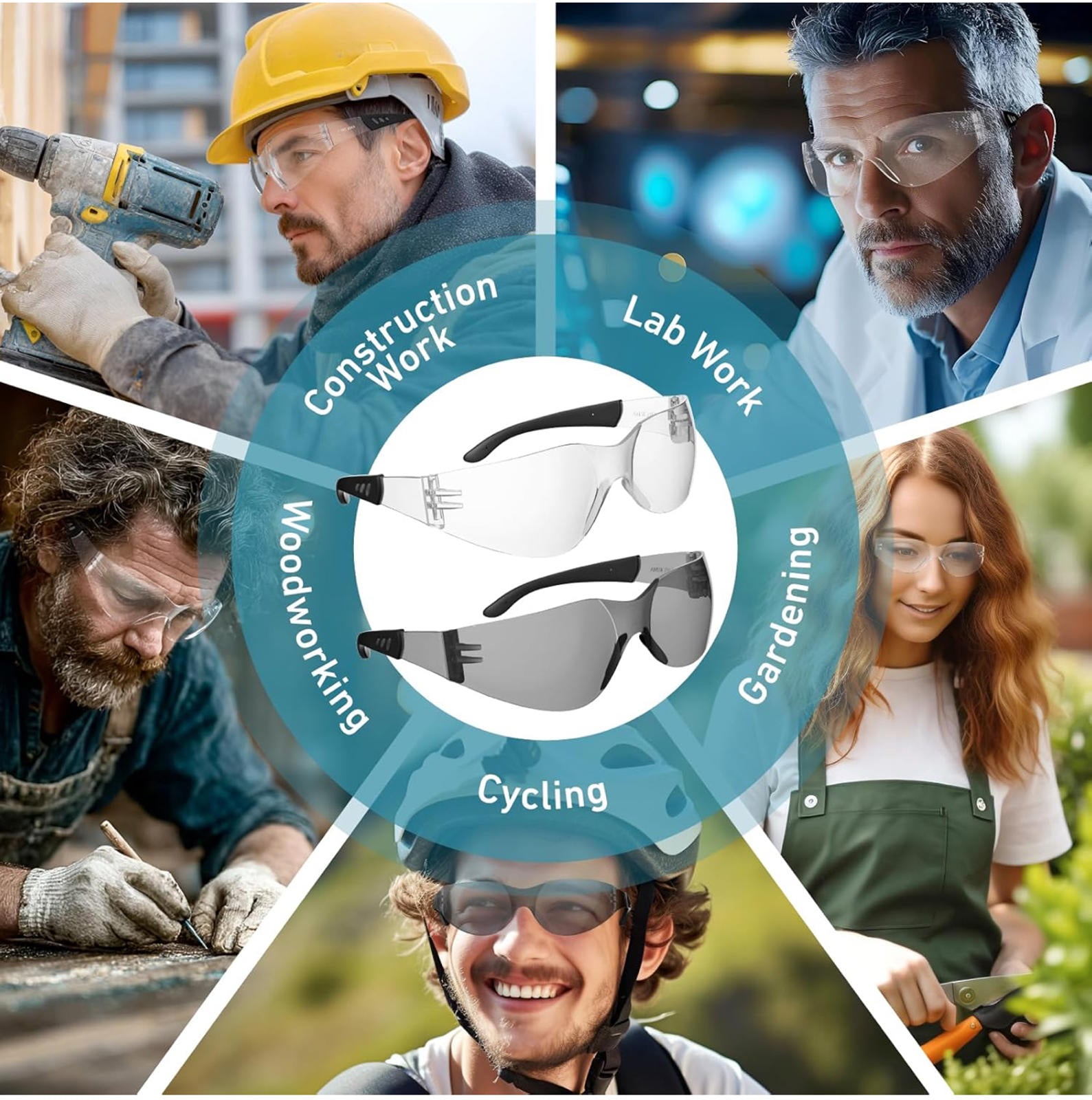 (NEW MSRP $59.99) 30 pairs of ANSI‑Rated Safety Glasses – Wraparound Clear Lens