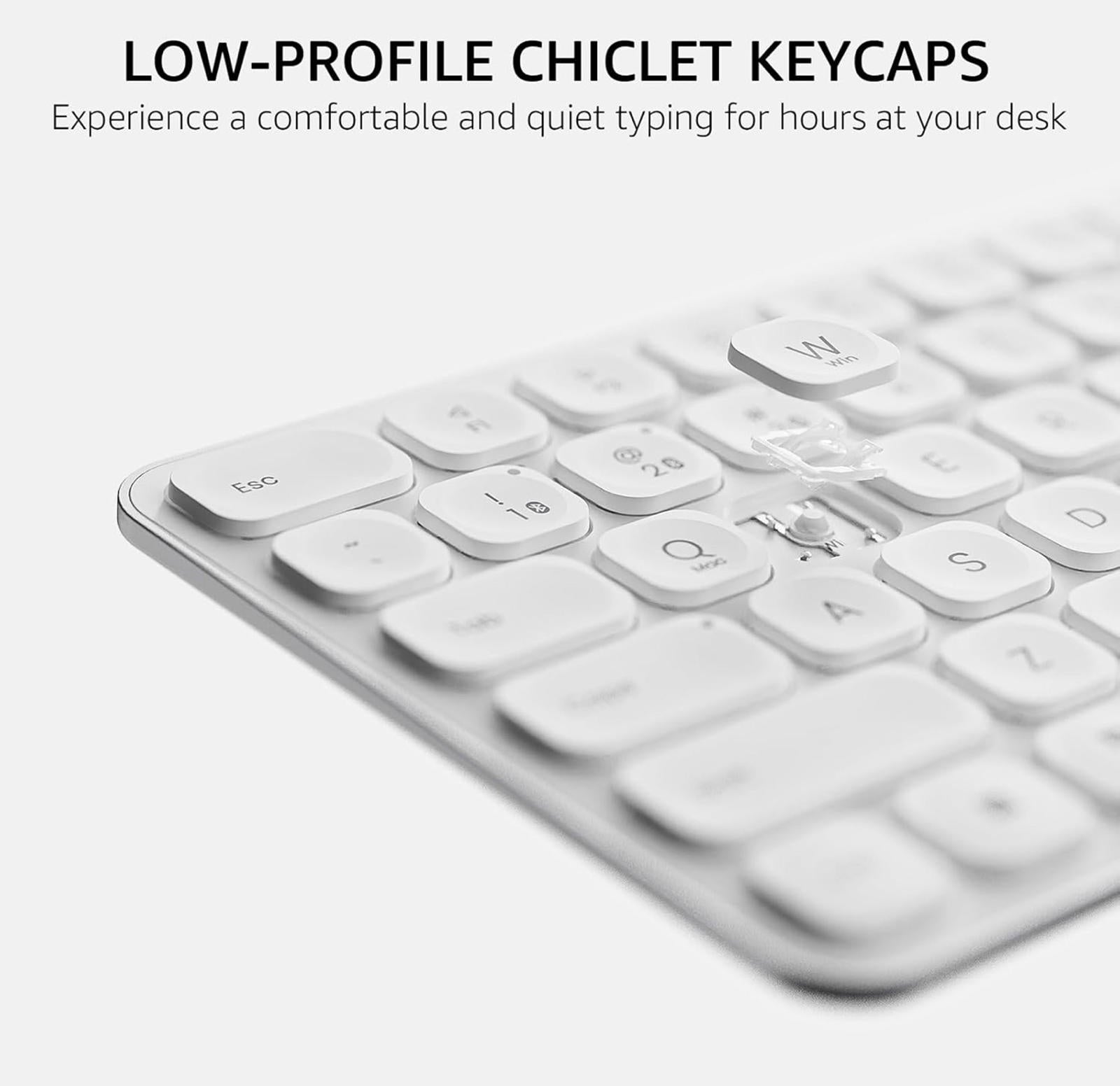MSRP $29.99) Ultra-Slim Wireless Keyboard with Silent Keys – Compact & Portable