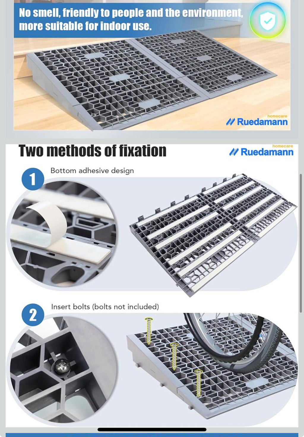 (MSRP $29.99) 1″ Modular Threshold Ramp Kit – 2‑Piece, 3 000 lb