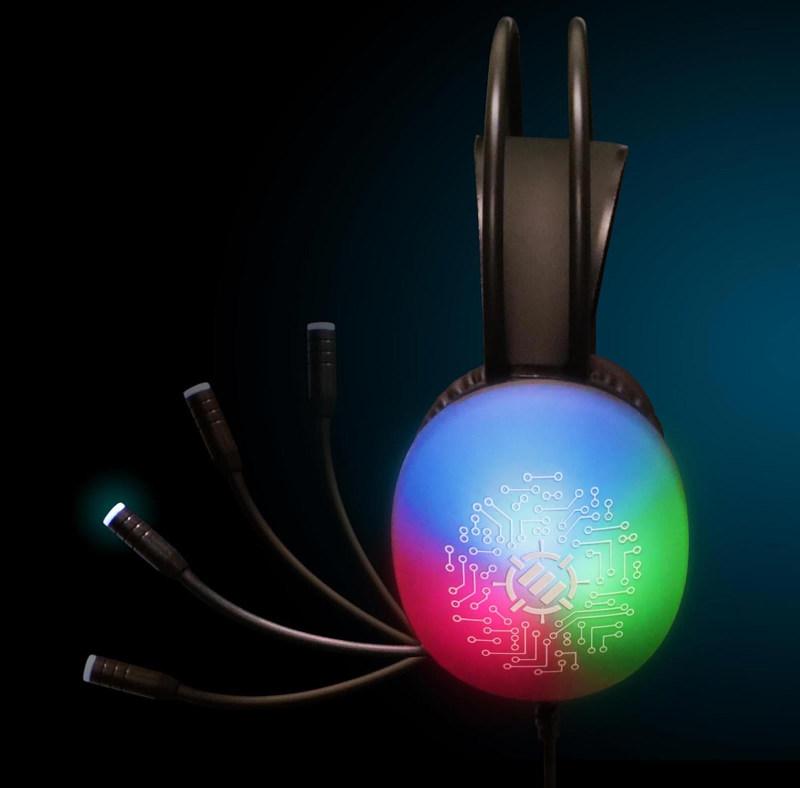(MSRP $39.99) ENHANCE Voltaic 2 USB Gaming Headset – Stereo, Green Accent