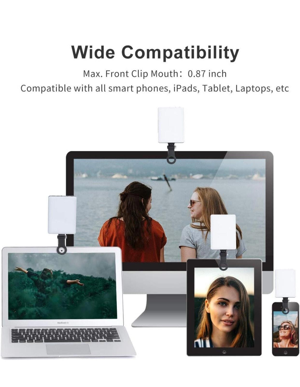 (MSRP $29.99) Newmowa 60-LED Rechargeable Clip-On Video Conference Light
