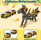 (MSRP $29.99) Intoypad Collision Transforming Dinosaur Car 2-in-1 Toy (GOLD)