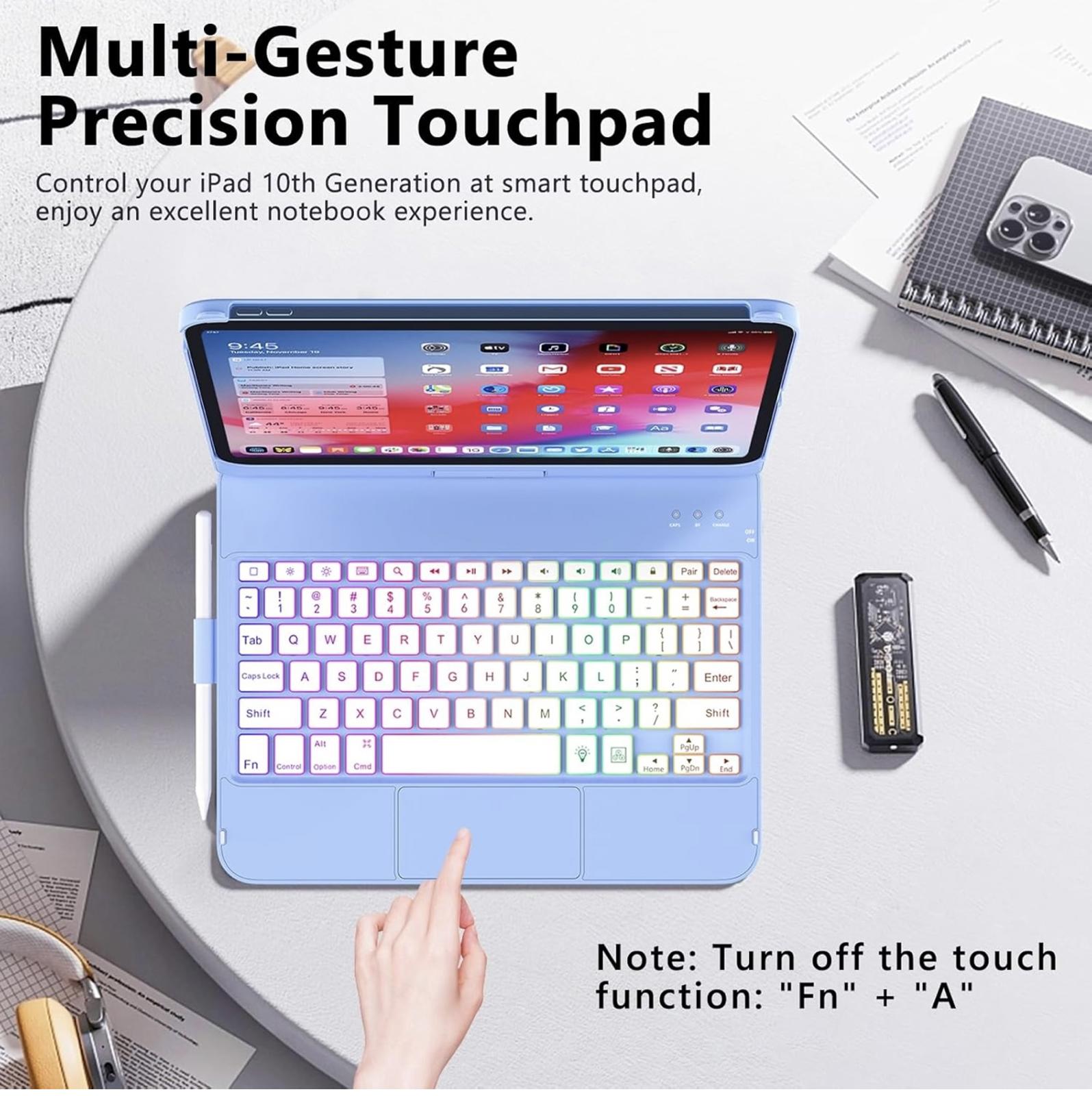 MSRP $49.99) Keyboard Case for iPad 10th Gen (10.9”)–Detachable Backlit Keyboard