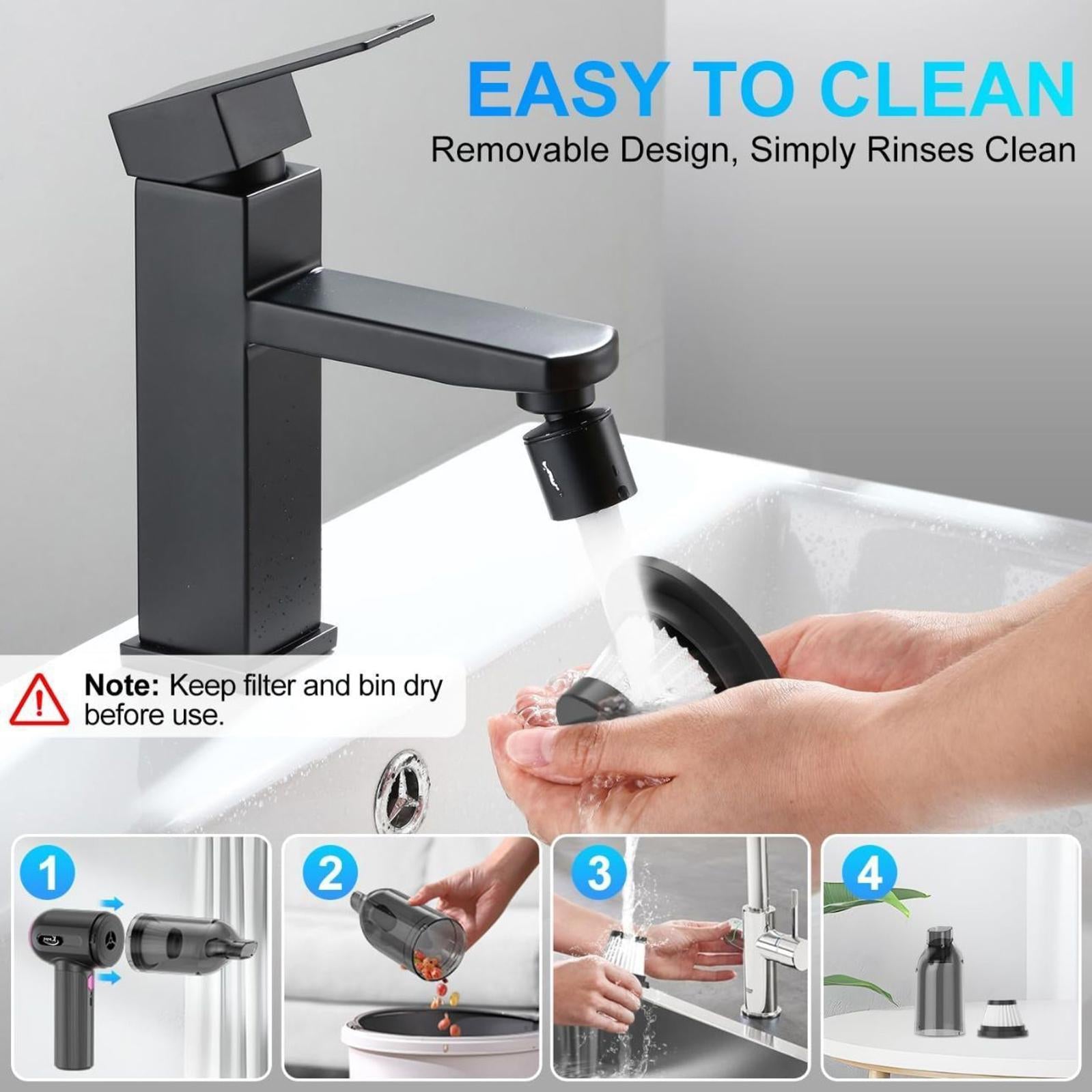 (NEW $39.99) 4-in-1 Handheld Car Vacuum Cleaner, 16000 Pa Suction & LED Light