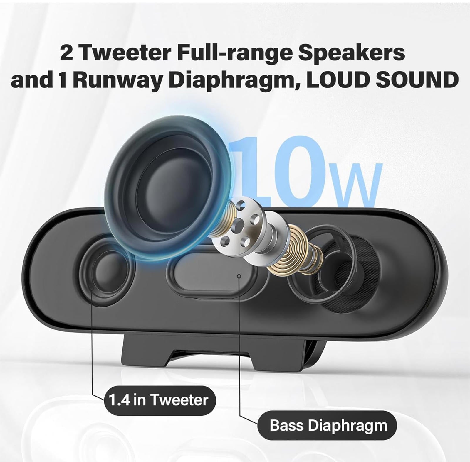 (MSRP $29.99) LXTNFU Clip-On USB Desktop Speaker – Loud, Space-Saving Soundbar