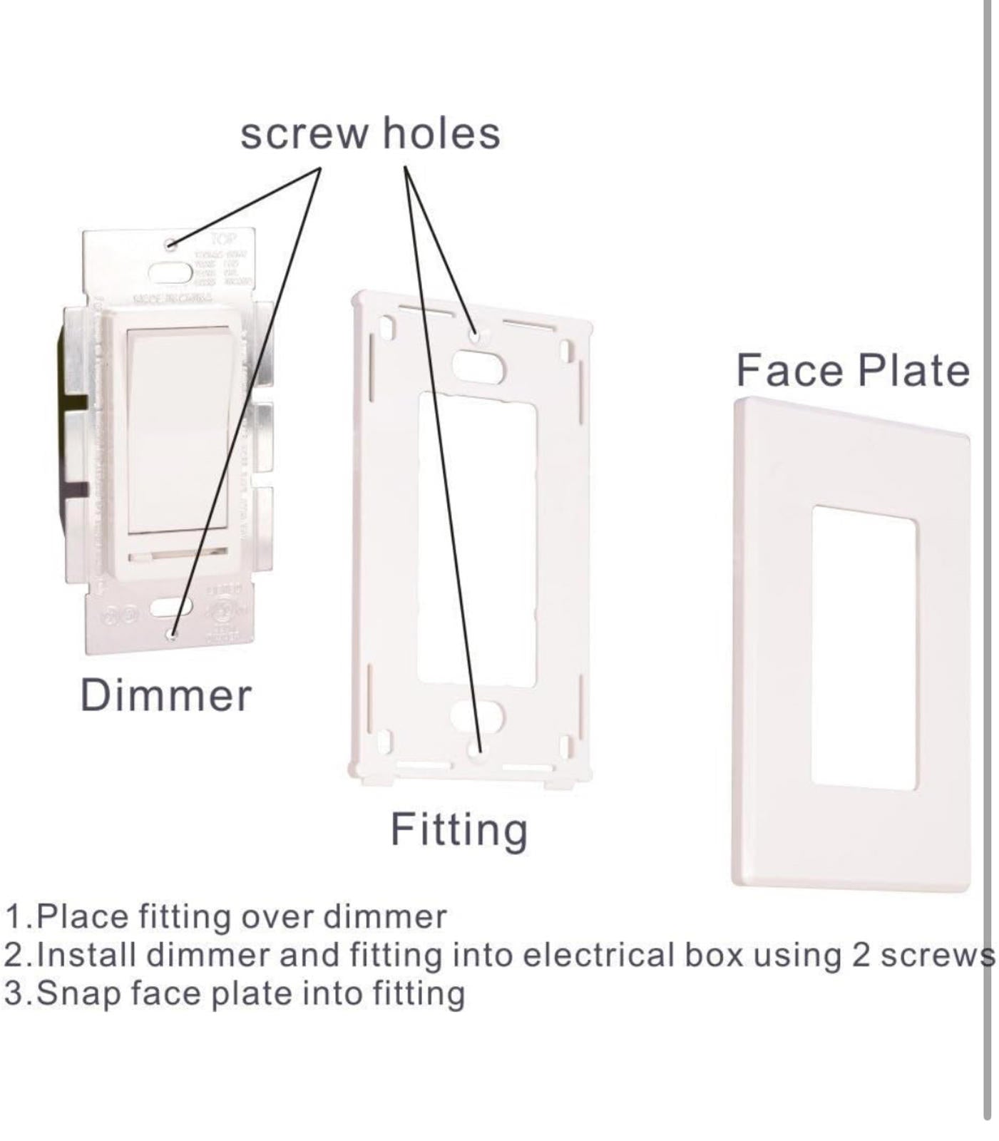 (MSRP $22.99) Cloudy Bay 2-Pack Dimmer, 3-Way/Single Pole, LED/Incandescent
