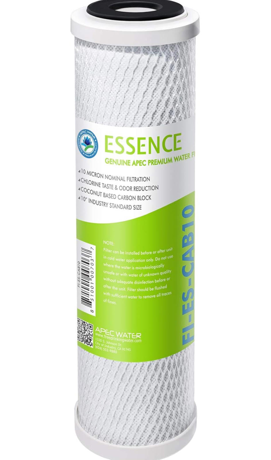 (NEW MSRP 19.95) APEC FI‑ES‑CAB10 10″ Carbon Block RO Water Filter