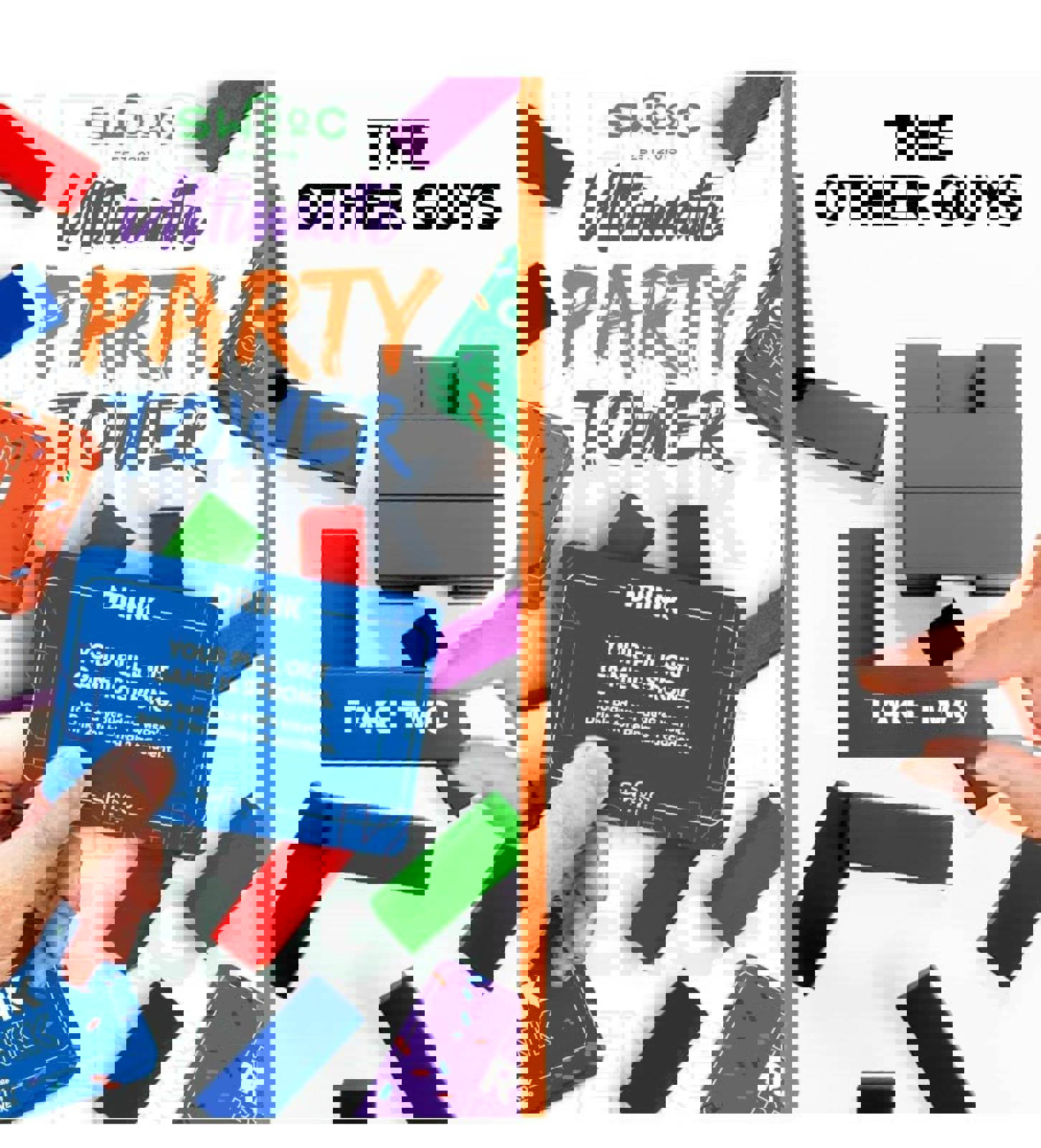 (NEW, MSRP $29.99) Ultimate Party Tower Game – 60 Blocks, 100 Commands