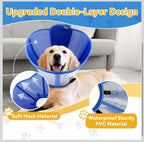 (MSRP $30.99)  Blue (Medium) Soft Dog Cone Collar – Breathable Recovery Cone