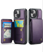 (NEW, MSRP $16.99) iPhone 15 Wallet Case with Card Holder, RFID Block, Kickstand