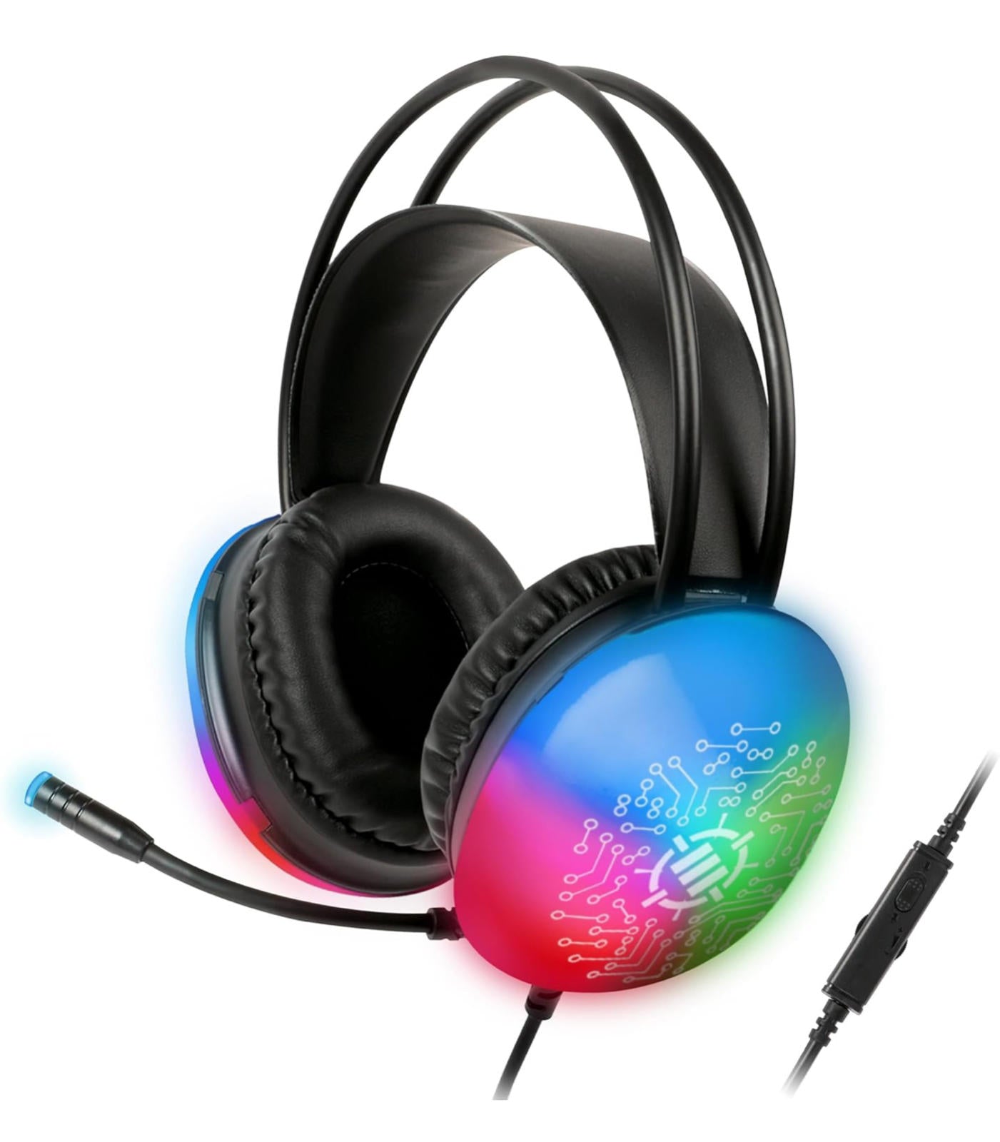 (MSRP $39.99) ENHANCE Voltaic 2 USB Gaming Headset – Stereo, Green Accent