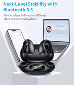 (MSRP $38.99) Boytond Ultra Open-Ear Bone Conduction Earbuds – Clip-On, 10h Play