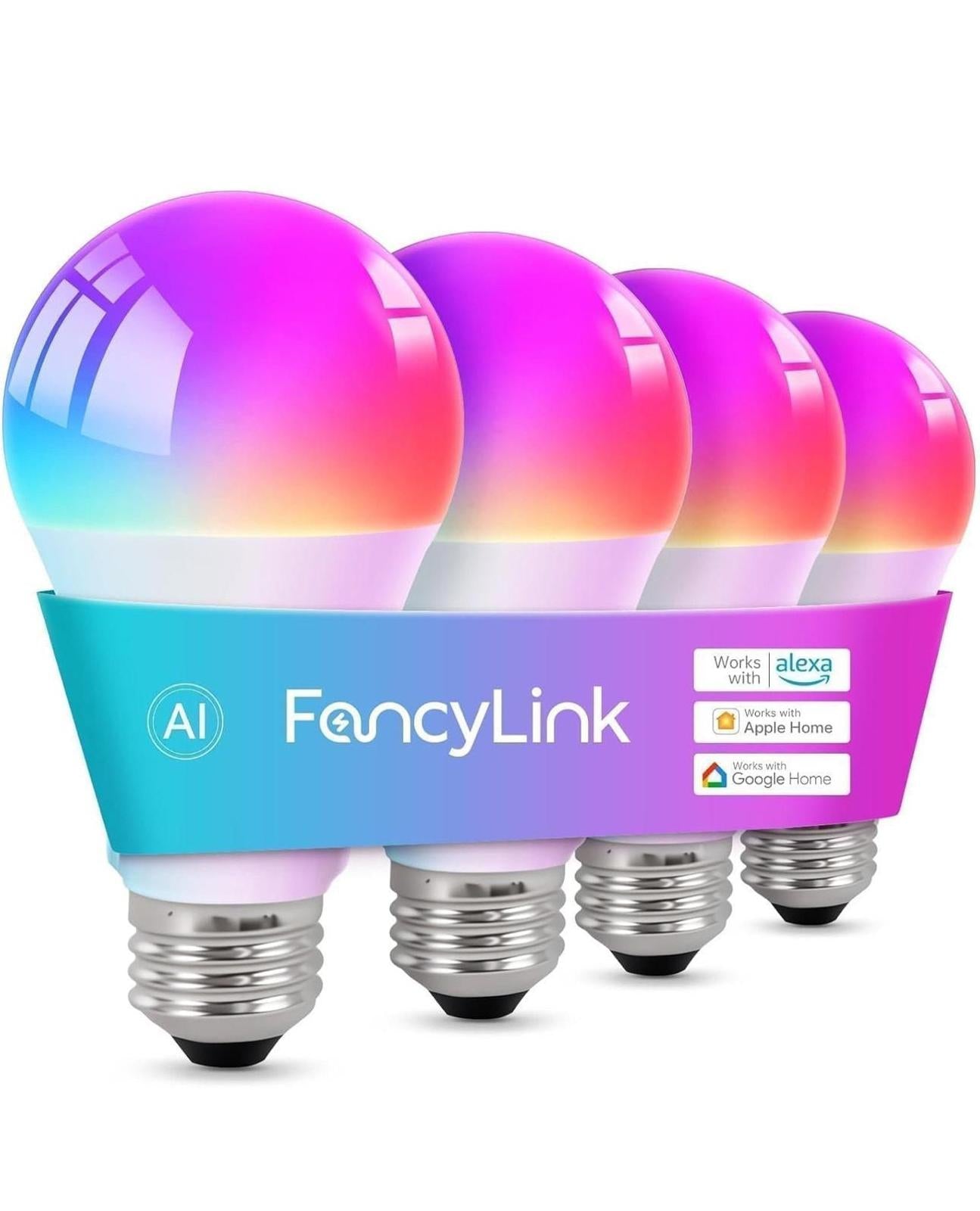 (MSRP $24.99) Matter A19 60W RGBW Smart Light Bulbs – Matter, Alexa, google home