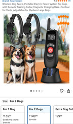 (MSRP $219.99) 2-in-1 Wireless Dog Fence w/ Remote Training Collars (2 Dogs)