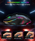 (MSRP $19.99) CW902 RGB Gaming Mouse – 7 Buttons, High/Variable DPI