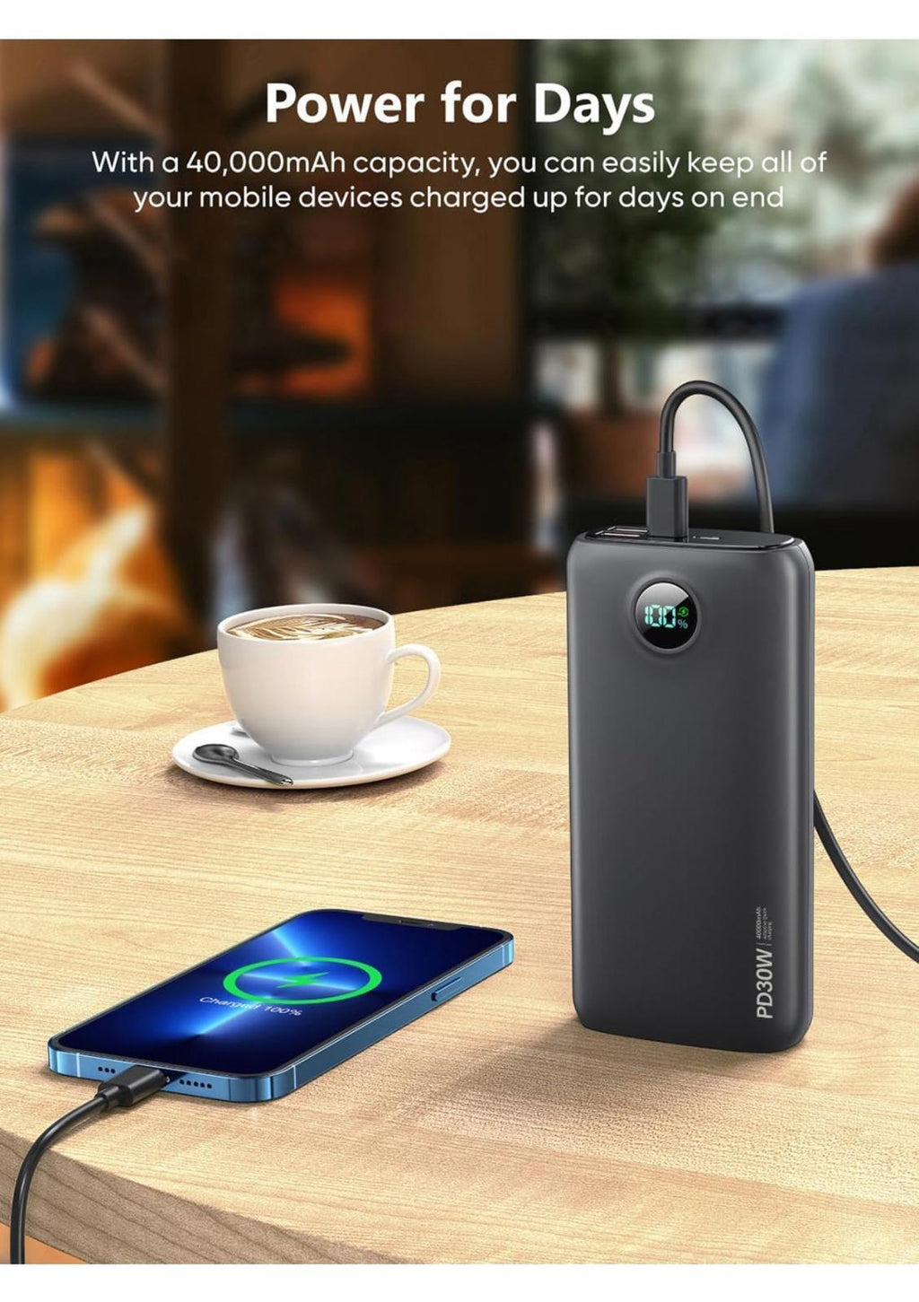 40000mAh Power Bank QC4.0 & PD30W with LED Display (FREE SHIPPING)