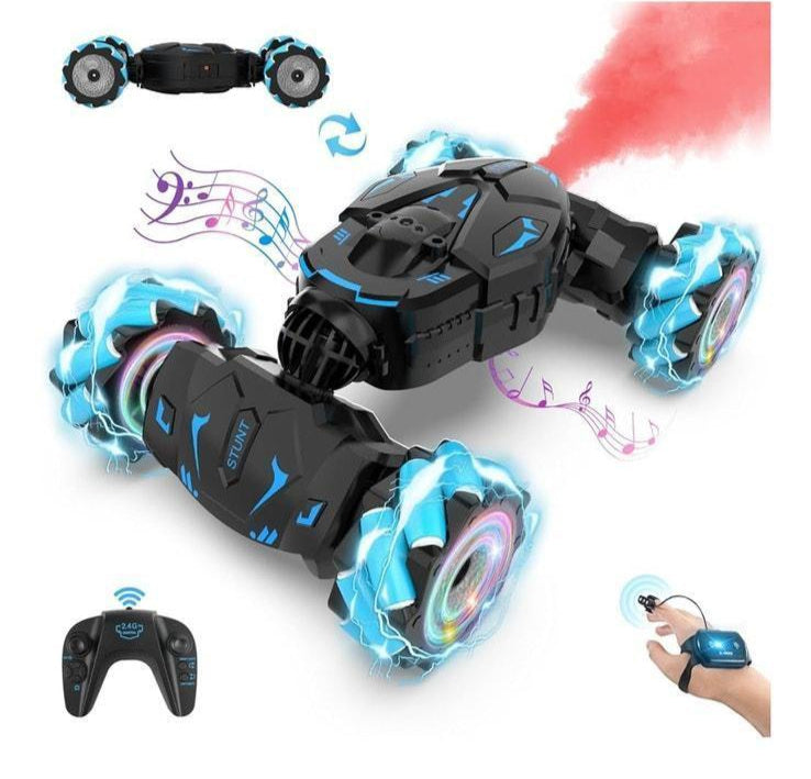 (MSRP $54.99) Gesture RC Stunt Car – 2.4 GHz 4WD, 360° Spins, Lights & Music