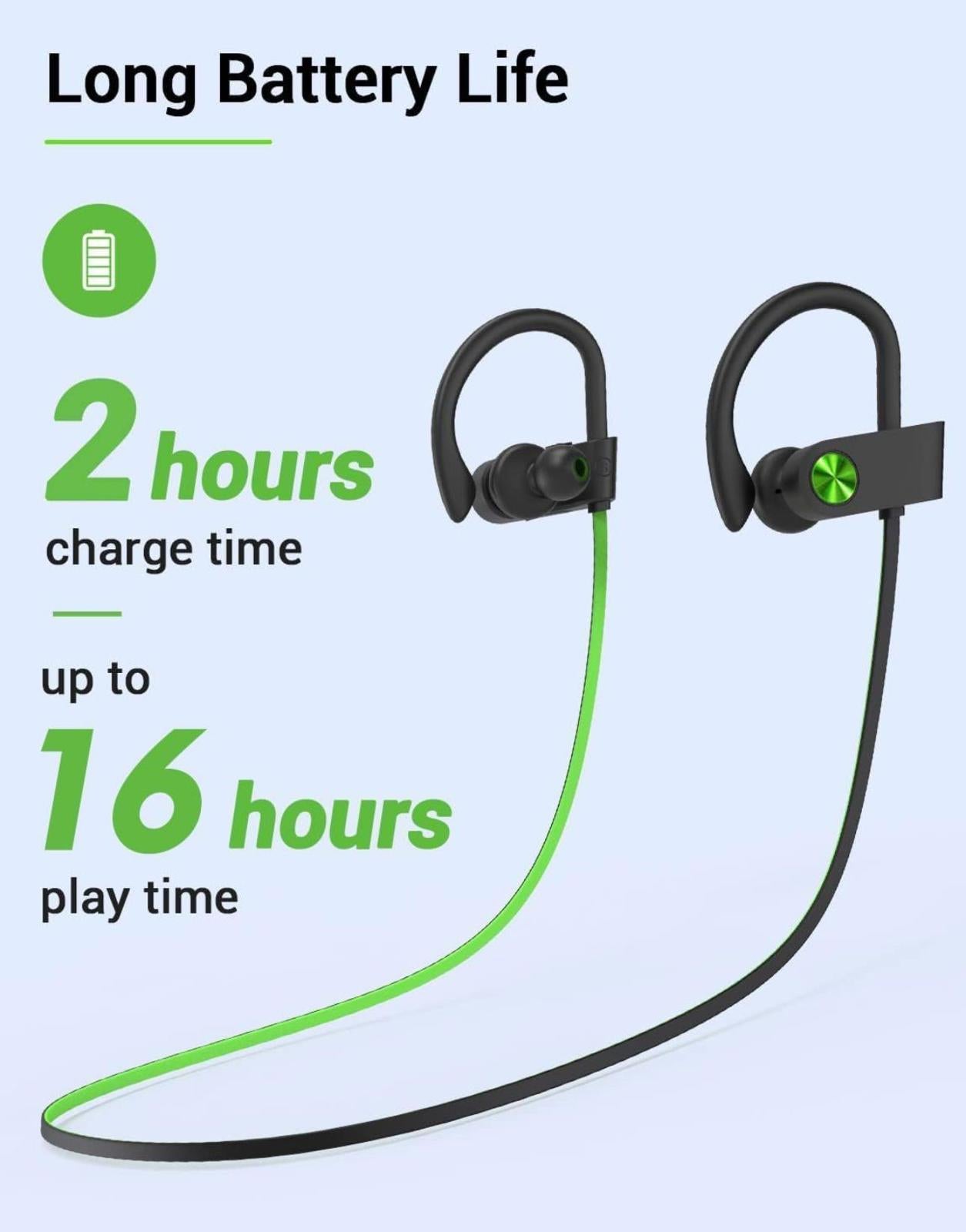 (NEW MSRP $29.99) Stiive Bluetooth Sports Earbuds: IPX7 Waterproof, 16H Playtime