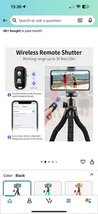 (NEW MSRP $25) Lightweight phone tripod. 87g compact construction