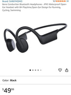 (MSRP $49.99) Bone Conduction Bluetooth Headphones, IPX5 Waterproof, 8H Playtime