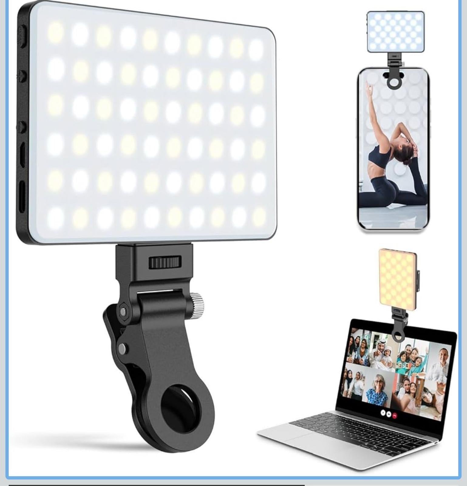 (NEW, MSRP $49) Portable LED Selfie / Fill Photo Light, USB-C, 4800mAh battery