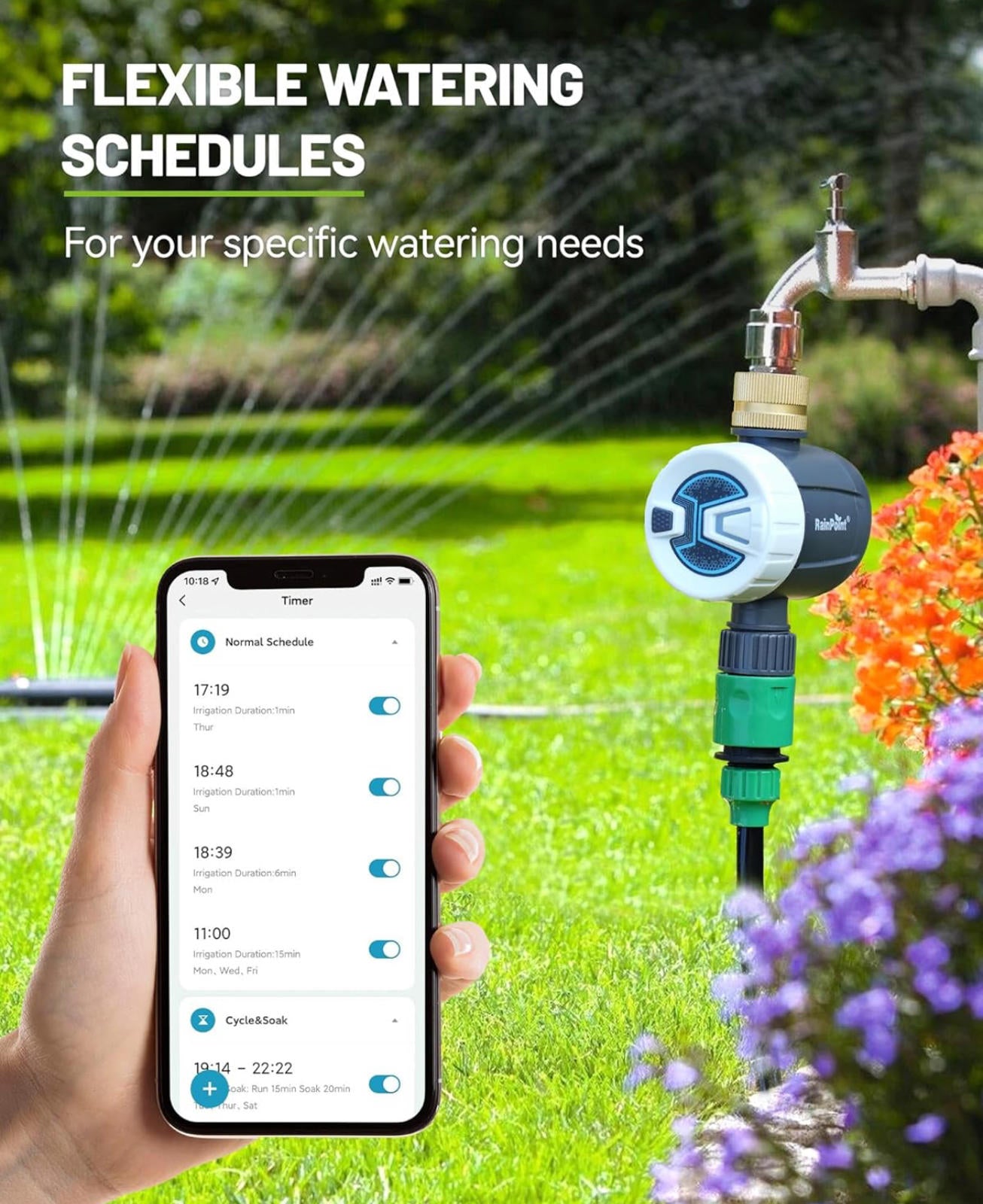 (MSRP $59.99) RAINPOINT WiFi Sprinkler Timer Smart Hose Controller w/App Control