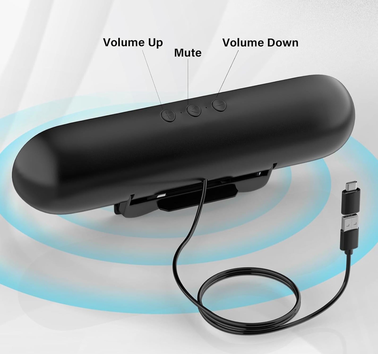 (MSRP $29.99) LXTNFU Clip-On USB Desktop Speaker – Loud, Space-Saving Soundbar