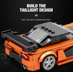 (NEW MSRP $25.99) Reobrix Mazda RX-7 Building Block Kit – 1:24 Scale Racing Car