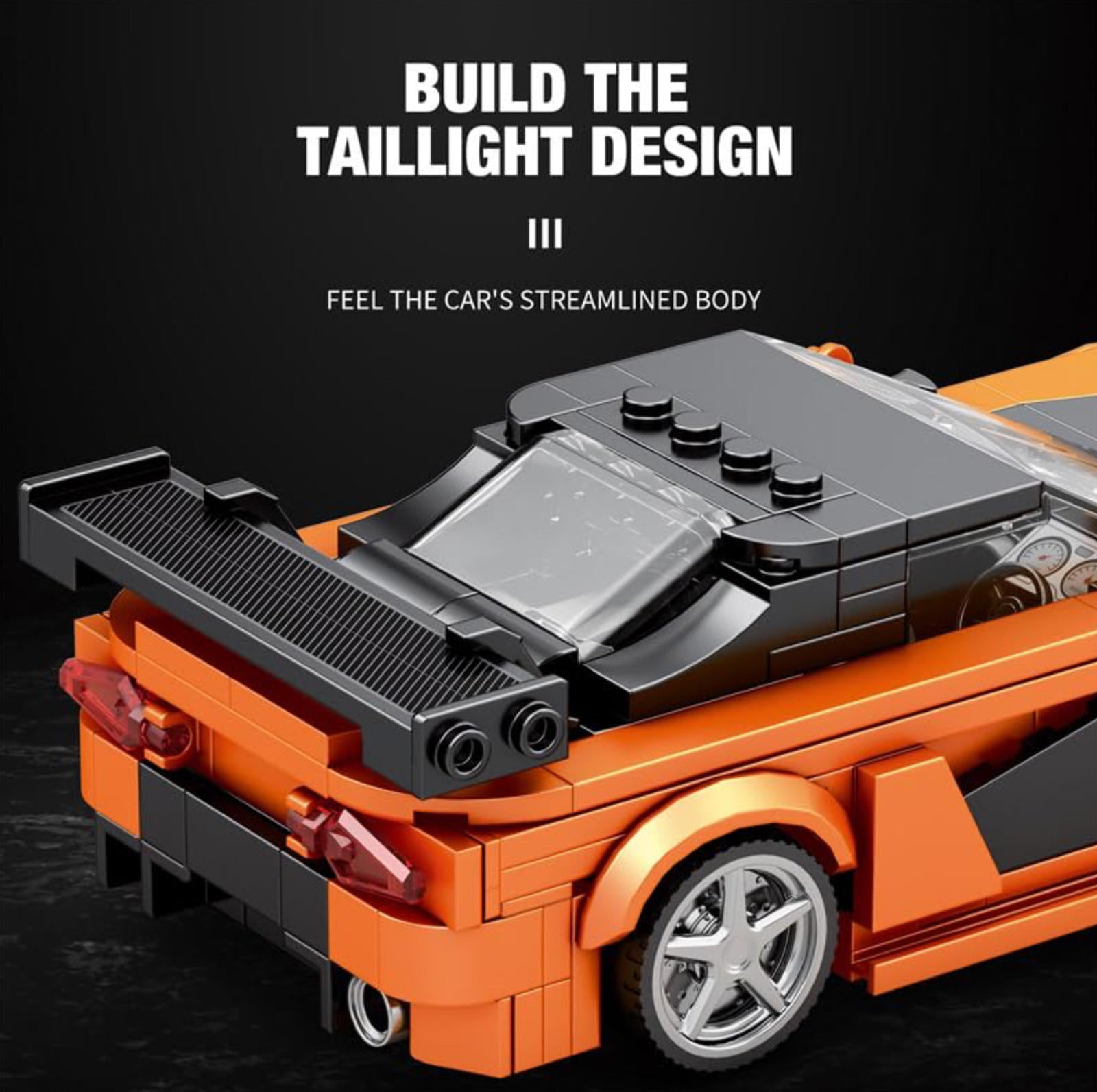 (NEW MSRP $25.99) Reobrix Mazda RX-7 Building Block Kit – 1:24 Scale Racing Car