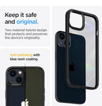 (MSRP $19.99) Spigen Ultra Hybrid iPhone 13 Case – Clear Matte Black