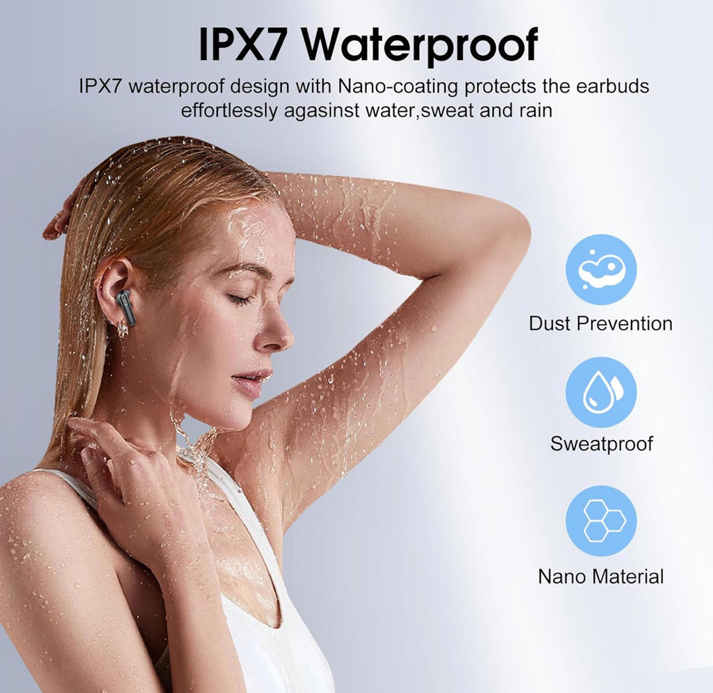 (NEW MSRP $49.99) Wireless Earbuds – Bluetooth 5.4, 40H Playtime, IP7 Waterproof
