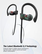 (MSRP $29.99) U18 Bluetooth Sports Earbuds – IPX7, Ear Hooks, 16 H Playtime