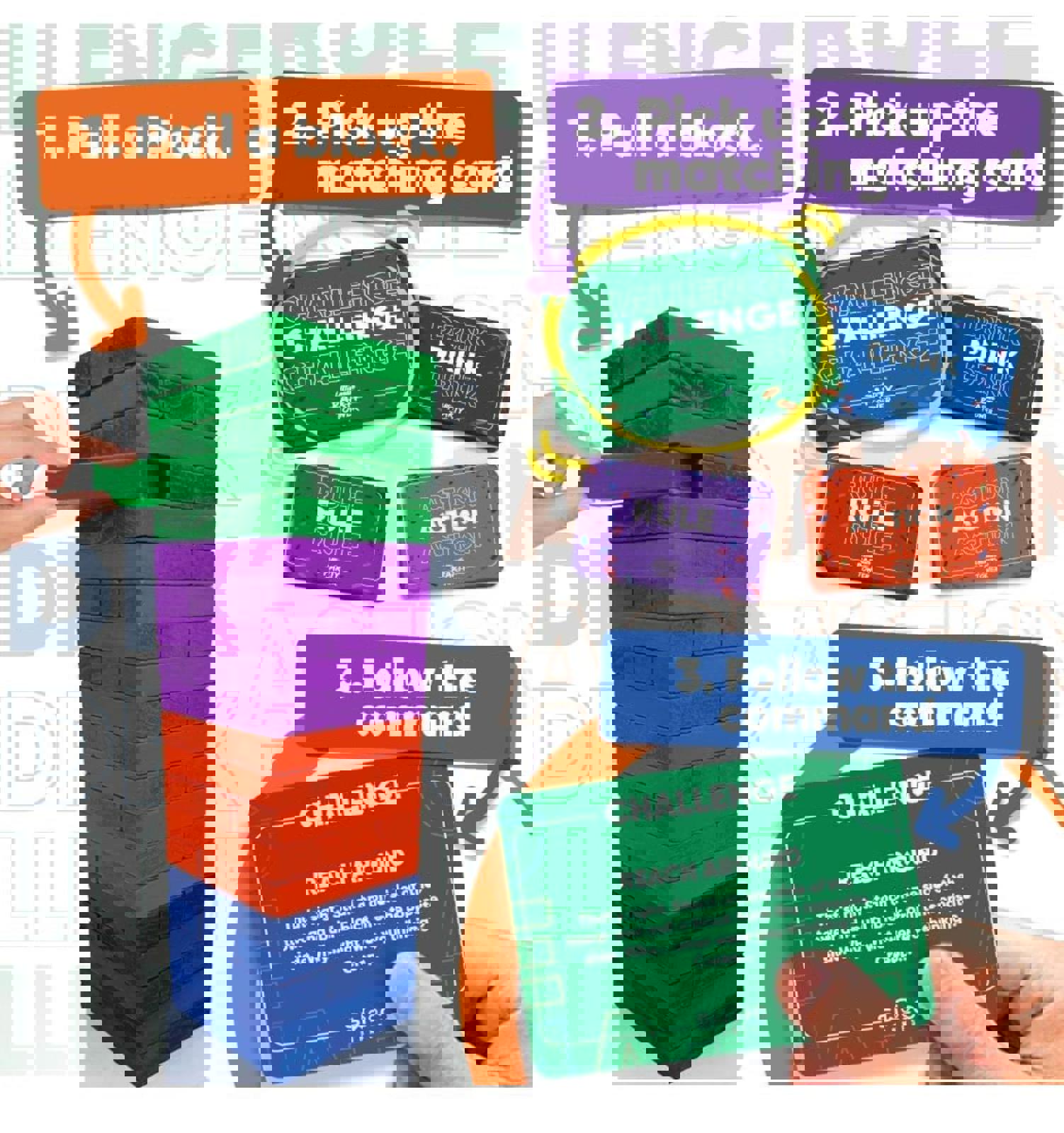 (NEW, MSRP $29.99) Ultimate Party Tower Game – 60 Blocks, 100 Commands