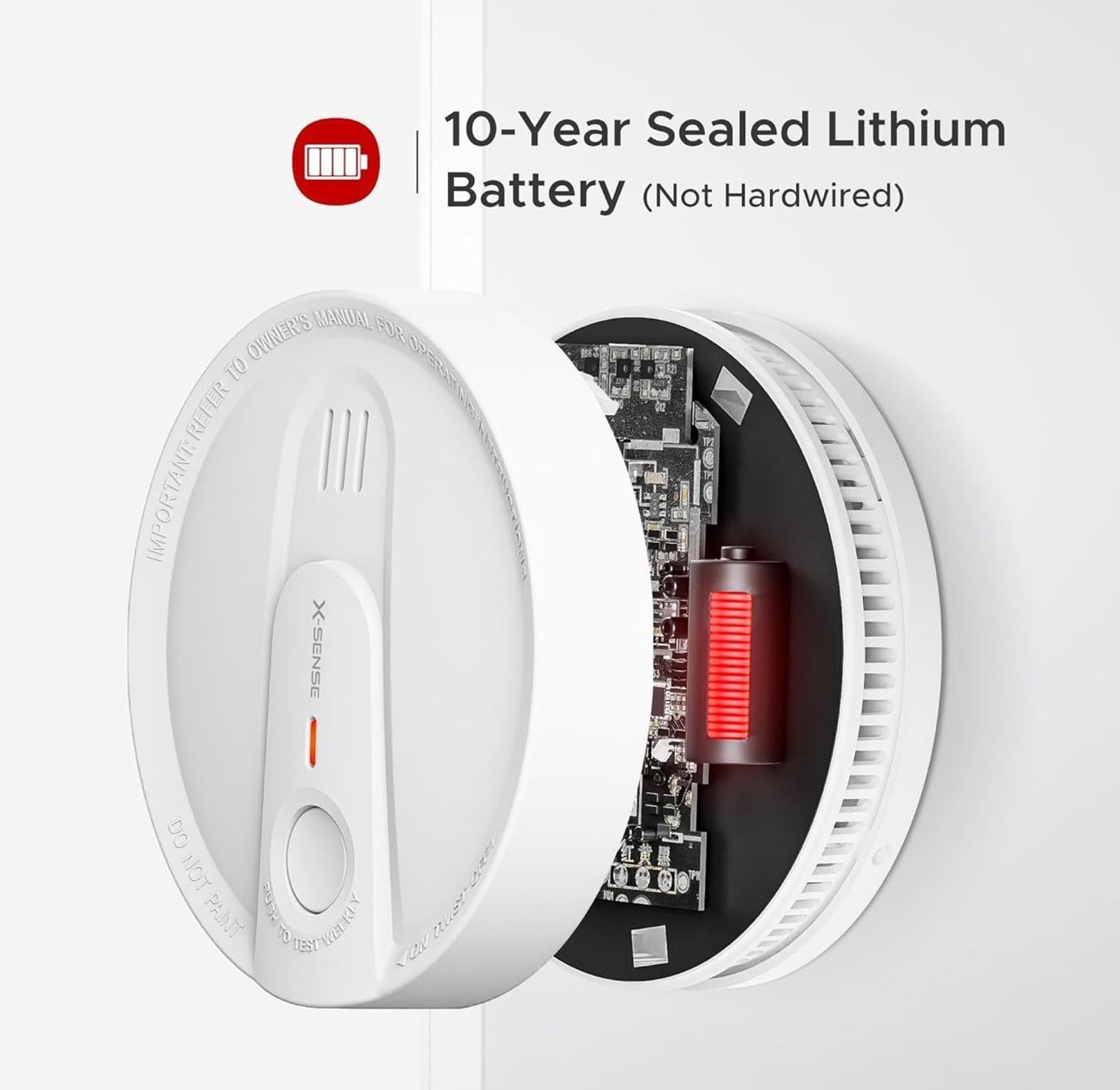 (NEW $42.99) SD2L0AX 3-Pack Smoke Alarm, 10-Year Lithium Battery & LED Indicator