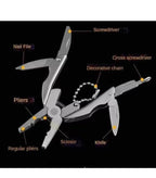 (NEW MSRP $14) Humbee Portable Multitool Folding Plier Metal Foldaway Cutter Keychain Screwdriver