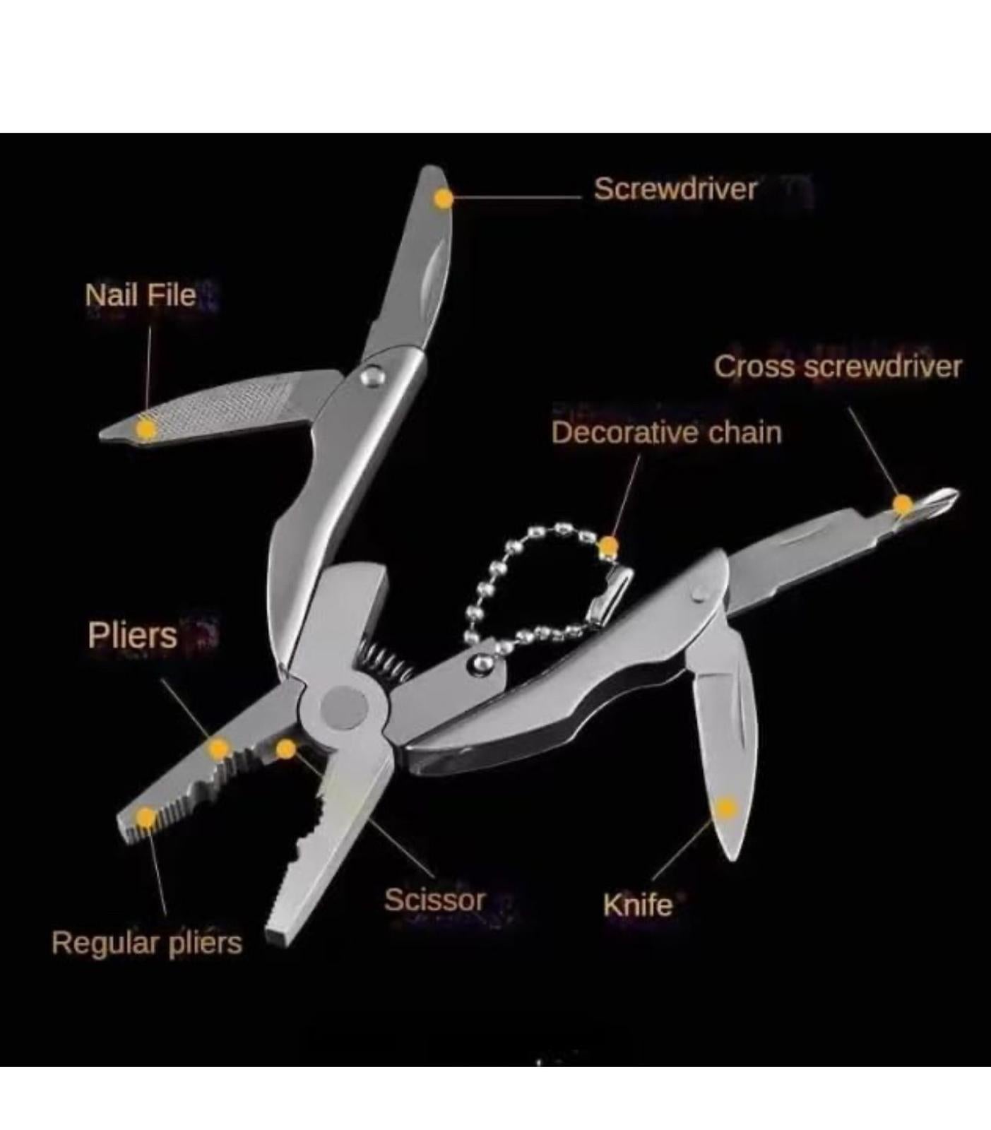 (NEW MSRP $14) Humbee Portable Multitool Folding Plier Metal Foldaway Cutter Keychain Screwdriver