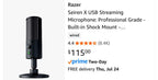 (NEW $114.95) Razer Seiren X USB Streaming Microphone Shock Mount, Supercardioid