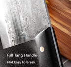 (MSRP $39.99) Serbian Chef Knife – Forged Cleaver with BROWN Leather Sheath