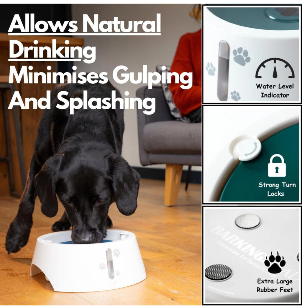 (MSRP $31.99) BARKING&MAD 2.1L No-Spill Dog Water Bowl