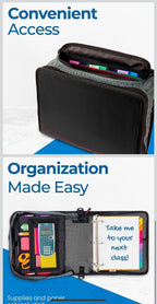 (NEW MSRP $24) Case-it Mighty Zip Tab Zipper Binder, 3" O-Ring with 5-Color tabs