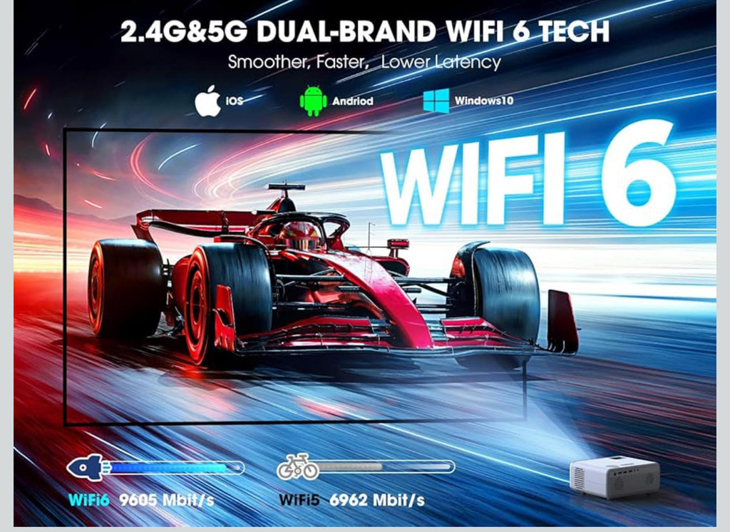 (NEW MSRP $149.99) VIZONY DP04 Pro 1080p Smart Projector w/ WiFi, Netflix & BT