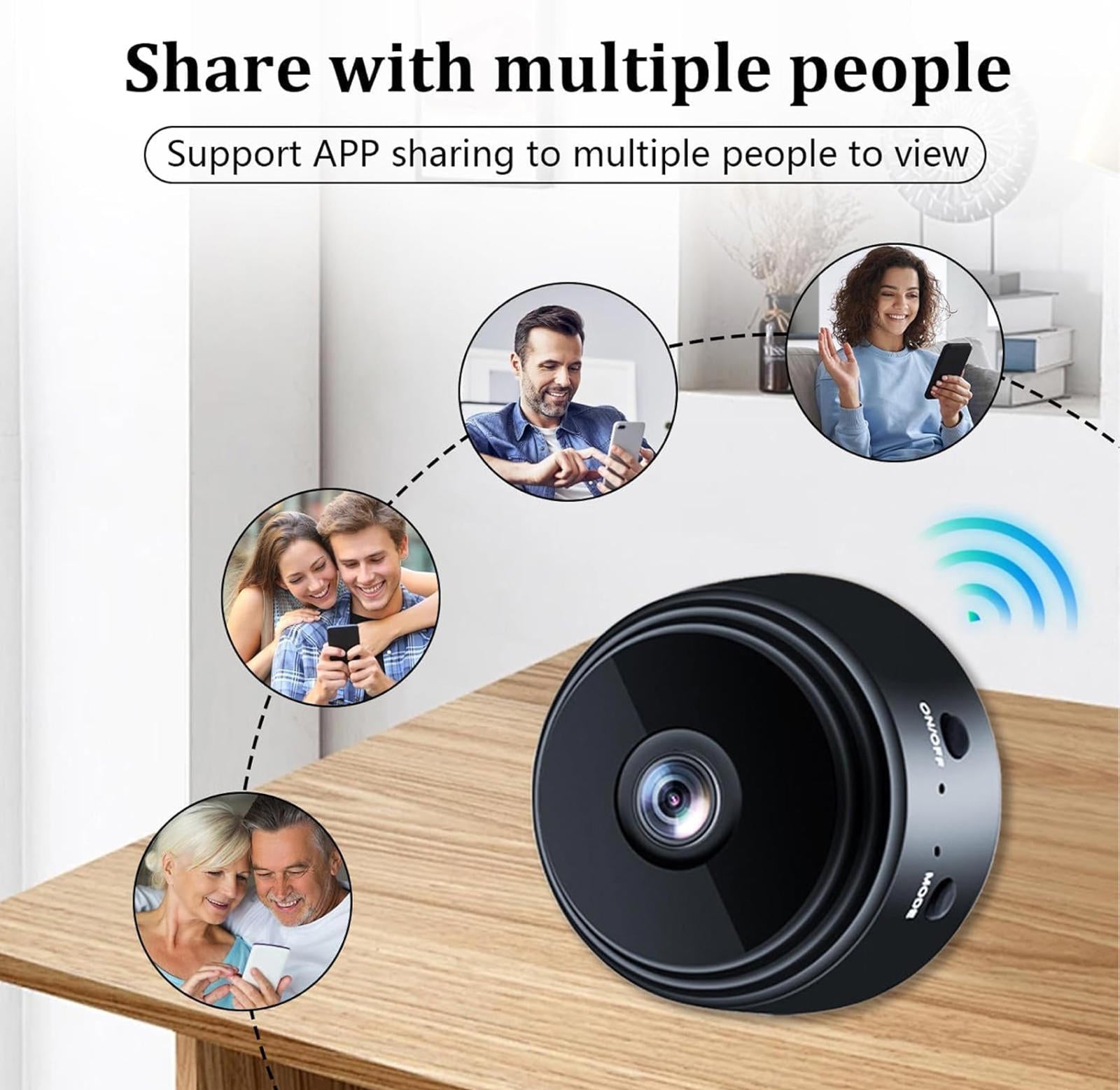 (MSRP $29.99) Mini Wi‑Fi Camera – 1080P Nanny Cam, App Control, Day/Night Vision